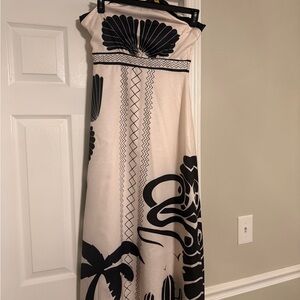 Black and White Strapless Maxi Dress